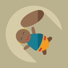 Flat modern design with shadow icons children