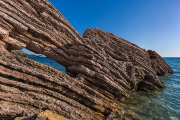 Hole in rock - resort Rafailovici - Montenegro