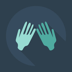 Fototapeta premium Flat modern design with shadow icons praying hands