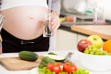 Obraz na płótnie Canvas Conceptual shot of healthy nutrition for pregnant women