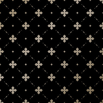 Seamless Vector Gold English Pattern On A Black Background