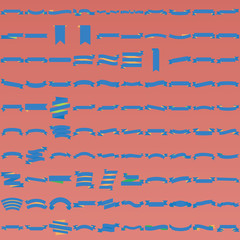 Color ribbon banner collection (vector set of 100 ribbons)