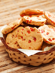 Homemade biscuits with peppers