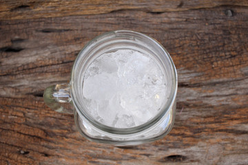 Ice cubes on jar