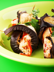 Eggplant rolls filled with cheese