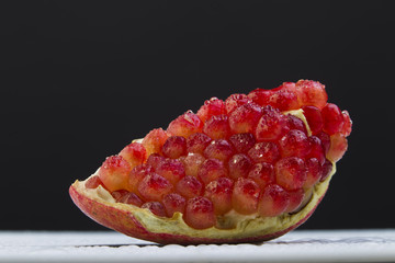 Pomegranate splashing water