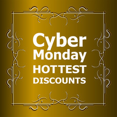 Cyber monday sale. Super sale banner design. Cyber monday discounts. Vector illustration