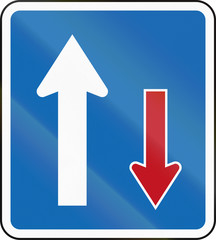 New Zealand road sign RG-20 - Priority (over oncoming vehicles)