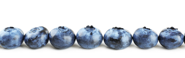 Fresh blueberries isolated on white