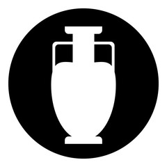 Ancient vase icon on white.