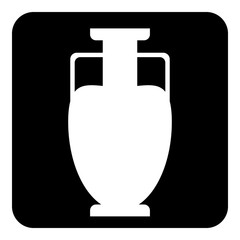 Ancient vase icon on white.
