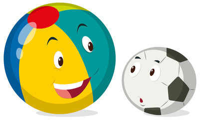 Round balls with happy face