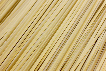Close up of raw pasta, Green Spanich fettuccine
