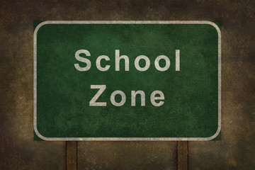School Zone roadside sign illustration