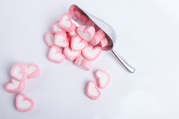 marshmallow on white background