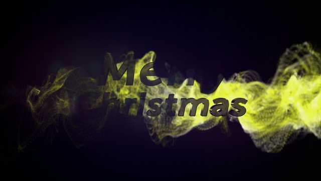 Merry Christmas, Gold Text in Particles, 4k

