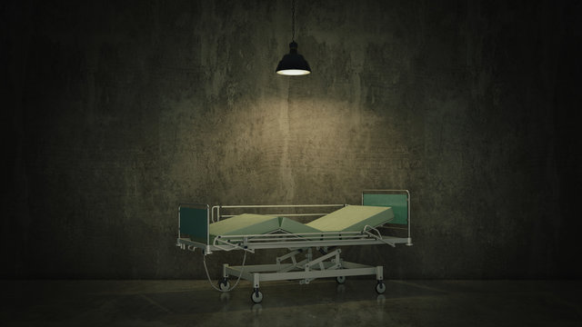 hospital bed in a room