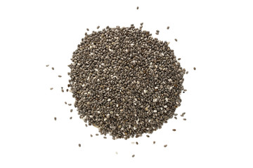 Black chia seeds from above