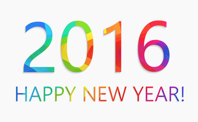 Happy new year 2016 colorful flat design vector illustration concept