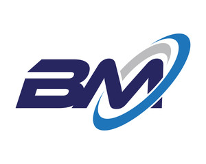 BM Letter Swoosh Media Logo © vectorlia
