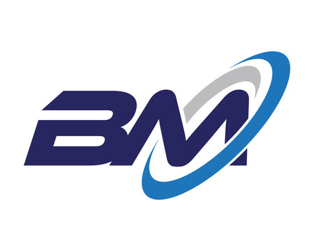 BM Letter Swoosh Media Logo