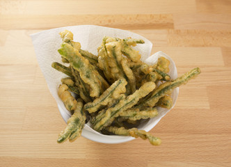 Green Beans Tempura in a Bowl