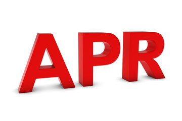 APR Red 3D Text - April Month Abbreviation on White