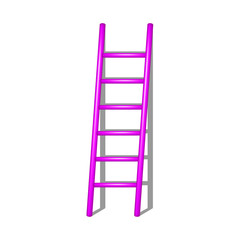 Wooden ladder in pink design with shadow