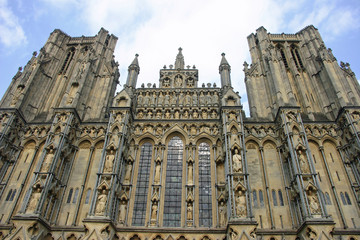 Fototapeta na wymiar Towers at Wells Cathedral