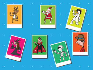 People Christmas and Halloween