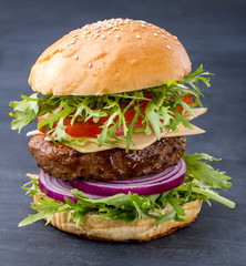 fresh homemade hamburger