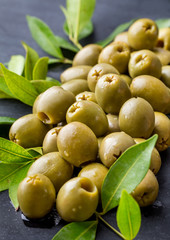 pile of fresh green olives