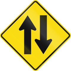 New Zealand road sign - Two-way traffic
