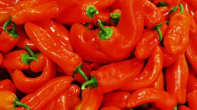 red pepper as a background. Sale of supermarket 