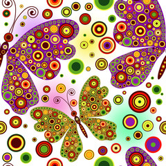 Spring seamless vivid colorful white pattern