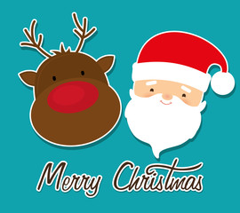 Merry christmas colorful card 