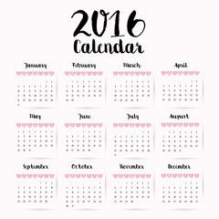 New year calendar schedule 