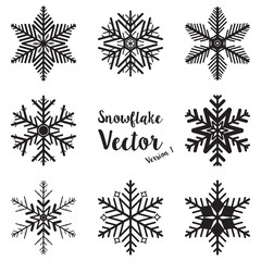 Snowflake winter set vector illustration