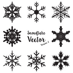 Snowflake winter set vector illustration