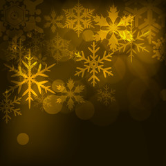 Abstract background, with stars, snowflakes and blurry lights, v