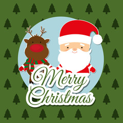 Merry christmas colorful icon graphic