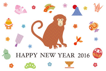 年賀2016　縁起物　　申年