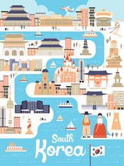 South Korea travel poster