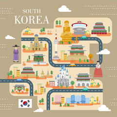 South Korea travel poster