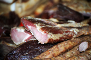 A composition of different sorts of sausages