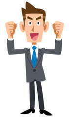 ガッツポーズをするビジネスマン