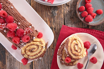 chocolate and berry christmas log
