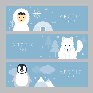 Arctic Banner, People, Fox and Penguin, Winter, Nature Travel and Wildlife