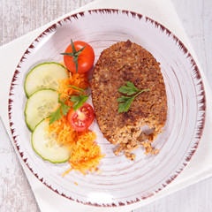 bulgur like steak and vegetable