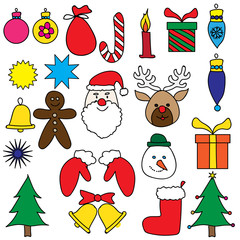 Christmas Ornament Drawing Set Colorful
